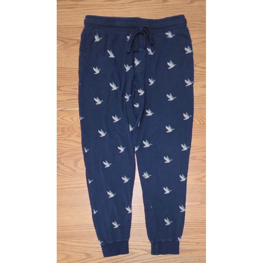 Brooks Brothers Sweatpants Men Large Navy Joggers Thermal Cotton Casual Ducks